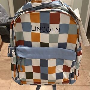 Crate and Barrel Children’s Backpack monogrammed “Lincoln”